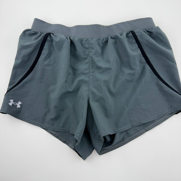 Under Armour Pants - Under Armour HeatGear Women's Medium Gray Running Shorts Loose Fit Athletic Gym